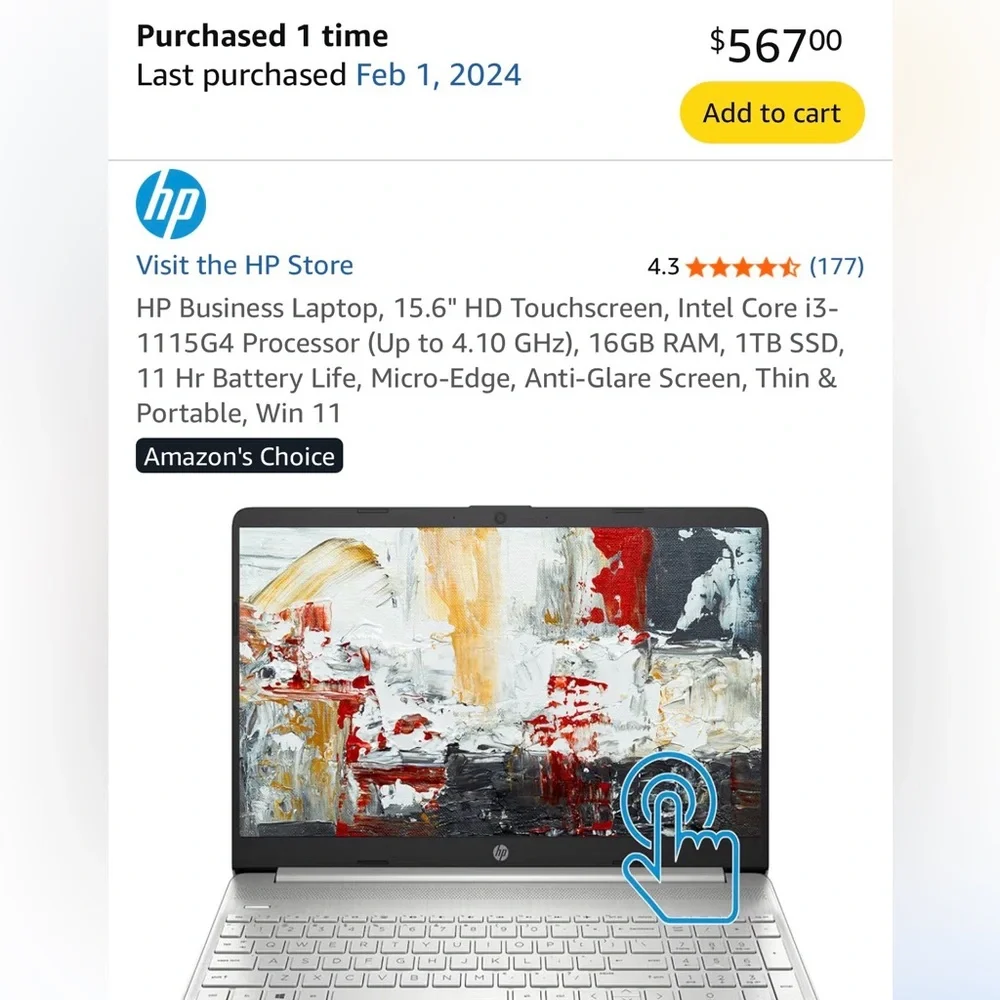 🔥🔥Like New HP Silver and Black 15.6